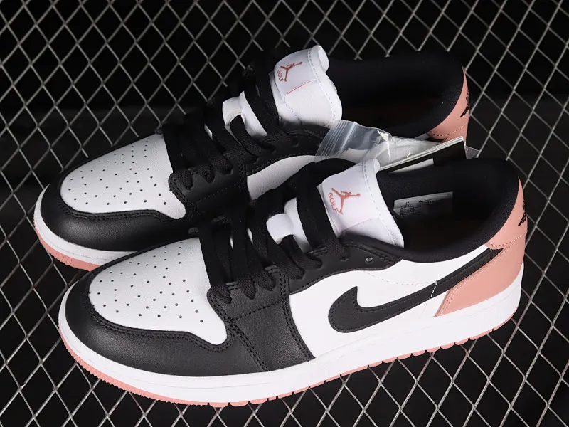 All categories Air Jordan Jordan series basketball shoes Air Jordan 1 Low G version pure original Air Jordan 1 Low Golf "Rust Pink" AJ1 Joe 1 new golf version black and white pink DD9315-106